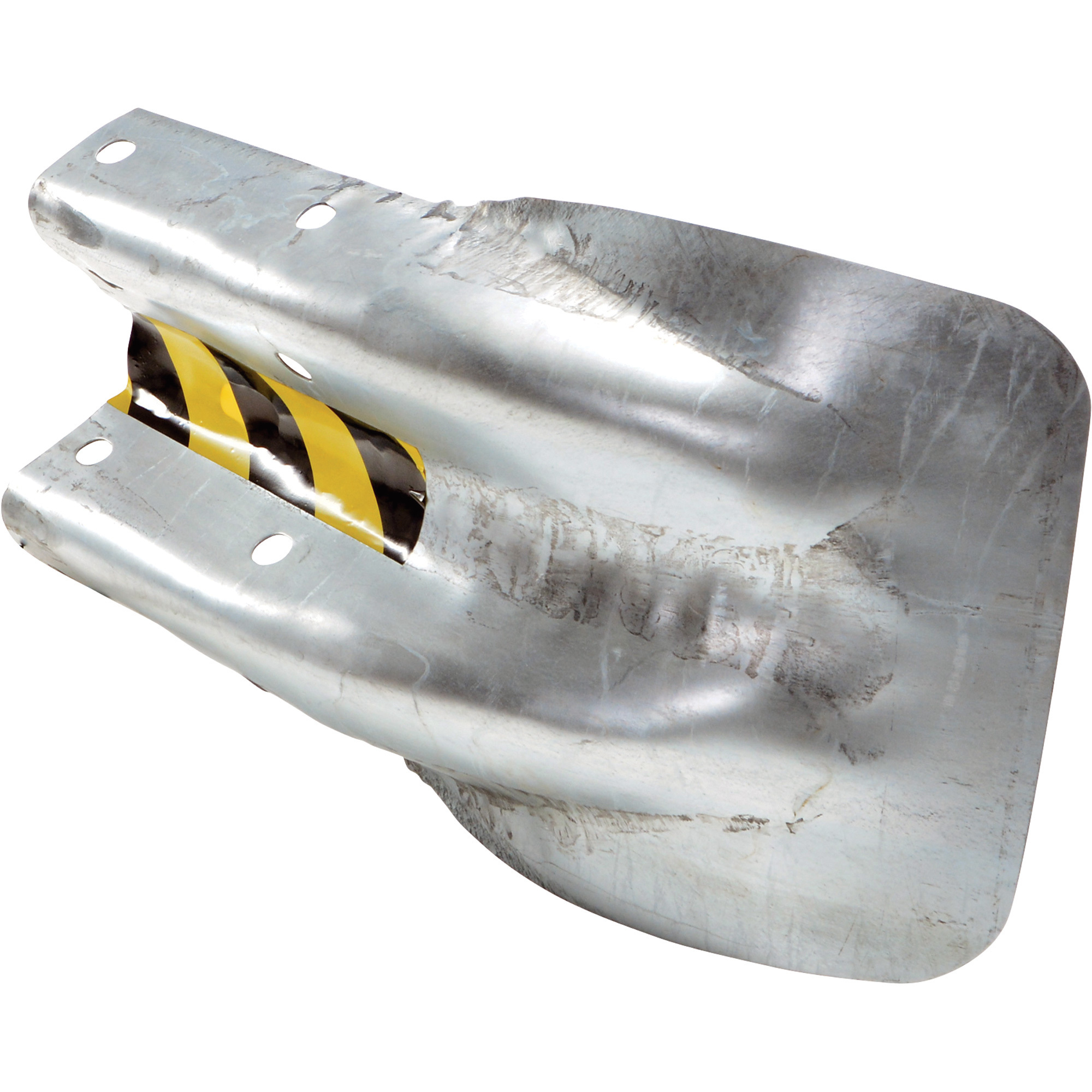Vestil Guard Rail System Option - 28.625in. Length, Flared End Guard, Yellow Strips, Model# GR-H2R-TG
